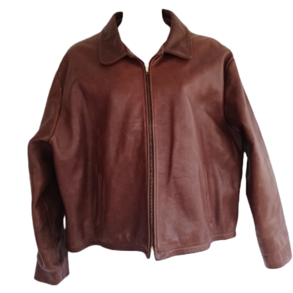 MEN'S VINTAGE THE ORIGINAL LEATHER LINE LEATHER JACKET  SIZE 50